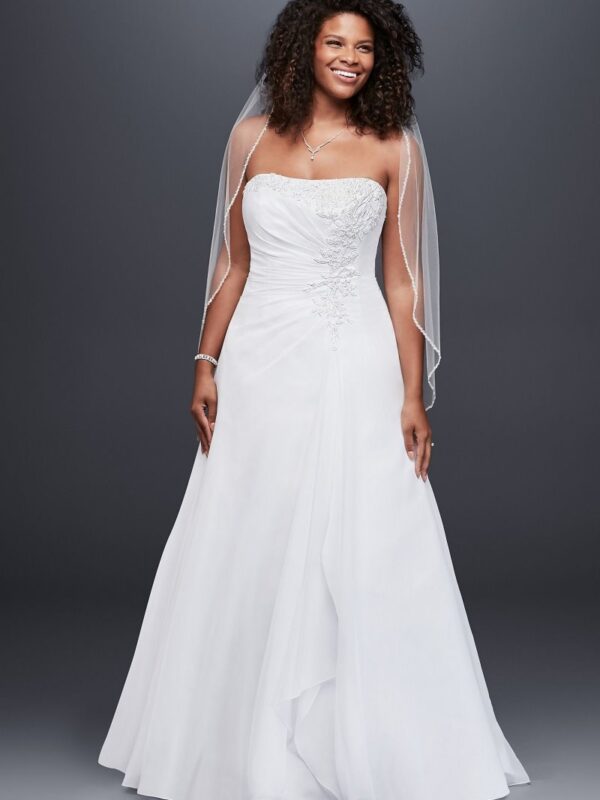 Chiffon Plus Size Wedding Dress with Beaded Bodice Collection 4XL9V9409