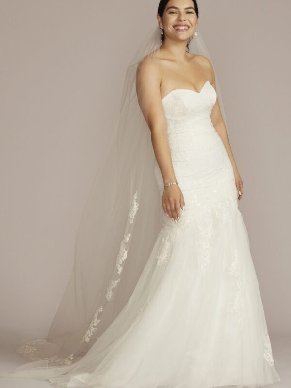 Lace Up Back Strapless Mermaid Tall Wedding Dress  4XLCWG926