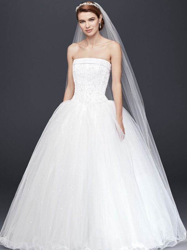 Extra Length Strapless Wedding Dress with Beading Collection 4XLT8017