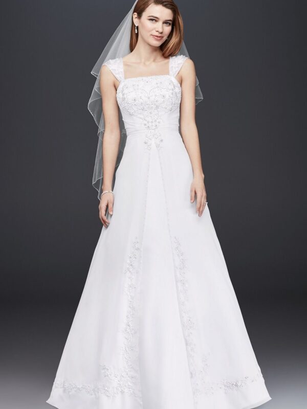 Extra Length Chiffon Cap Sleeve Wedding Dress Collection 4XLV9010