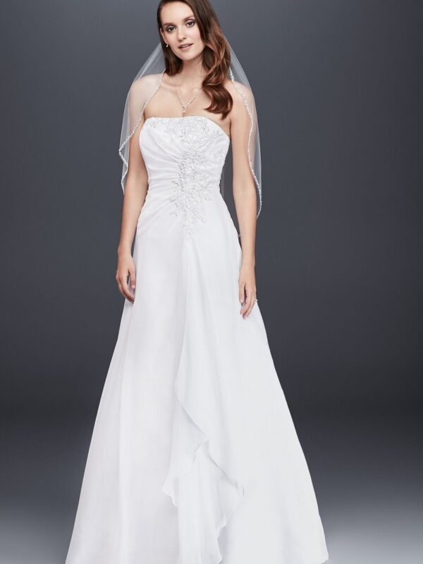 Strapless Chiffon Tall Wedding Dress with Drape Collection 4XLV9409