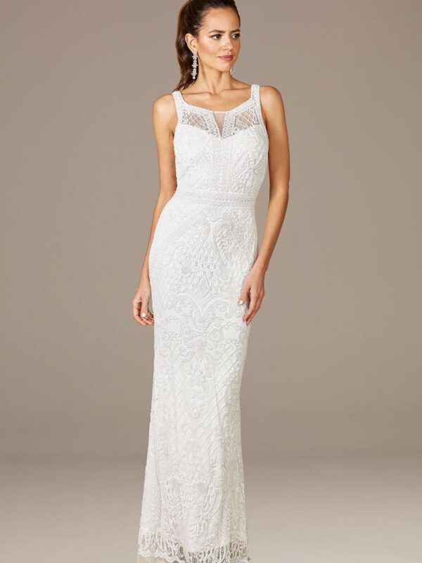 Lara Foster High-Neck Sleeveless Wedding Gown Lara 51086