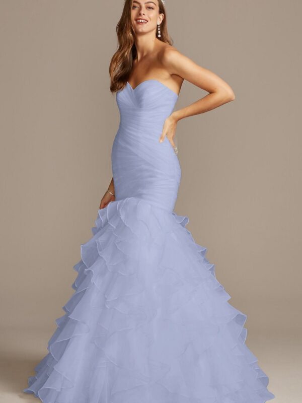 Petite Mermaid Wedding Dress with Ruffled Skirt Collection 7WG3832