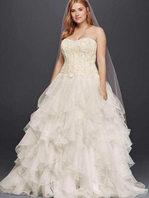 Organza Ruffle Skirt Wedding Dress  8CWG568