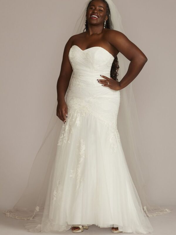 Strapless Mermaid Plus Size Wedding Dress  8CWG926