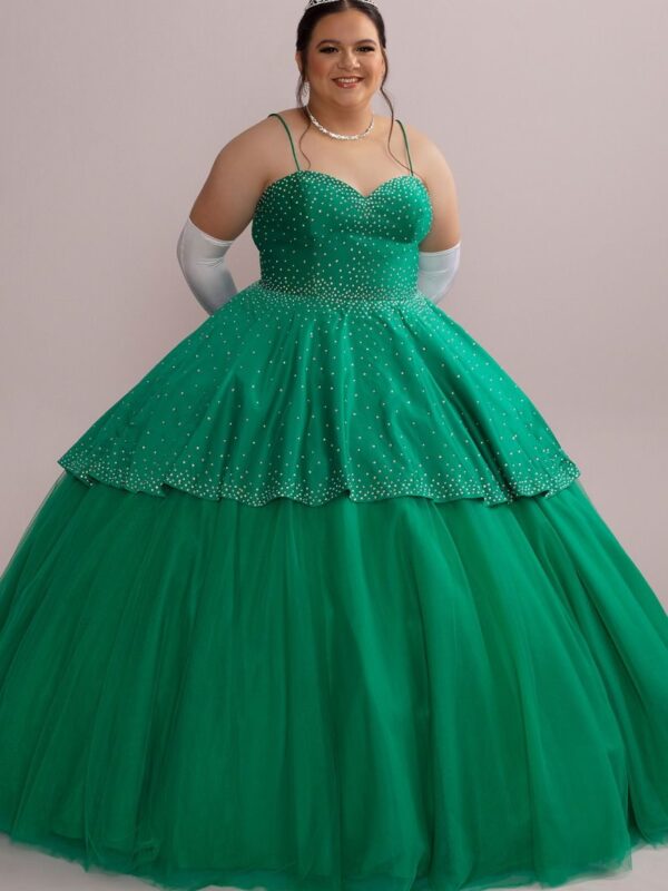 Embellished Plus Quince Gown with Detachable Skirt Fifteen Roses 8FR2110