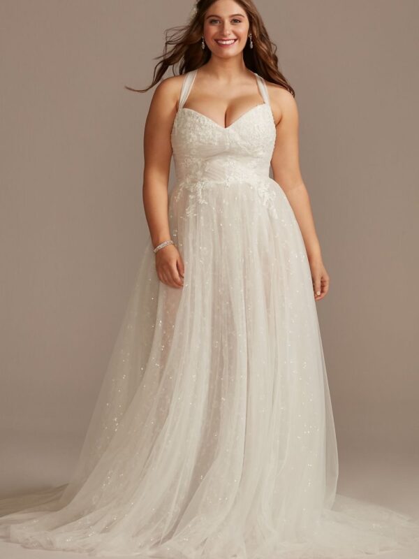 Convertible Strap Plus Size Bodysuit Wedding Dress  8MBMS251246