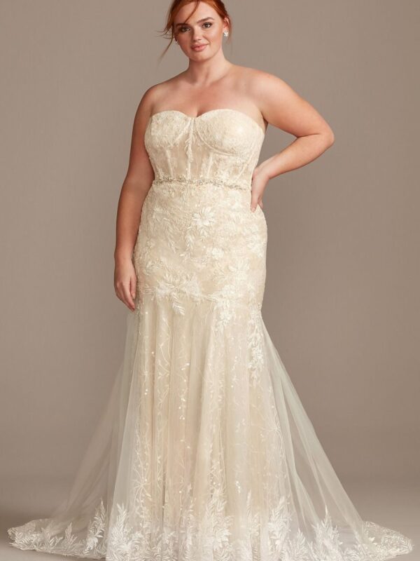 Embellished Lace Corset Plus Size Wedding Dress  8MS251207