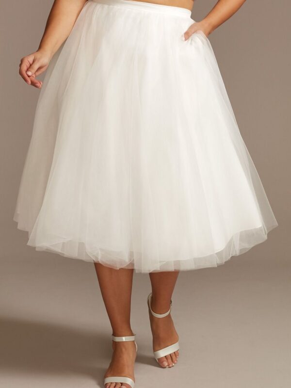 Tulle Plus Size Wedding Separates Midi Skirt 9DS150831