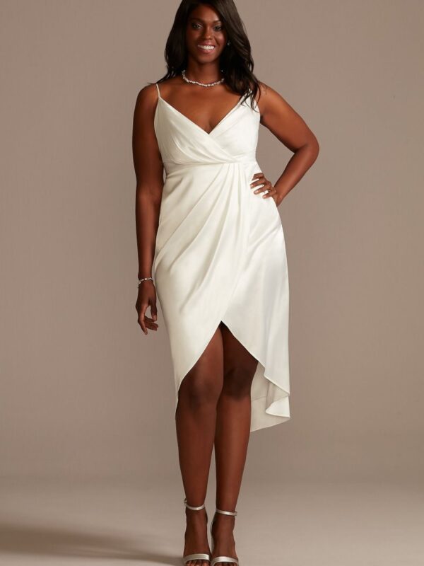 Hand-Pleated Spaghetti Strap Plus Size Slip Dress 9SDWG0935