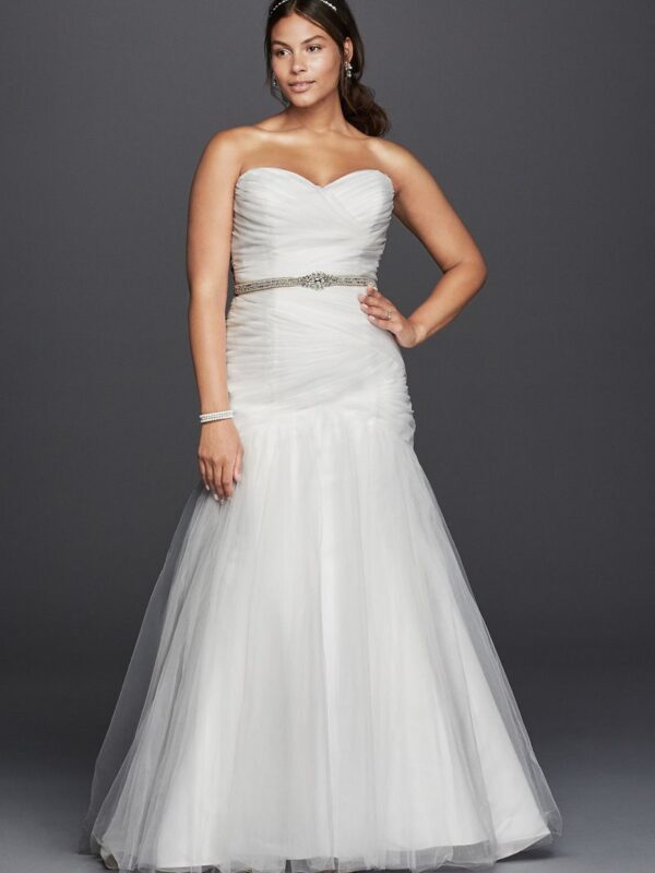 Strapless Mermaid Tulle Plus Size Wedding Dress Collection 9WG3791