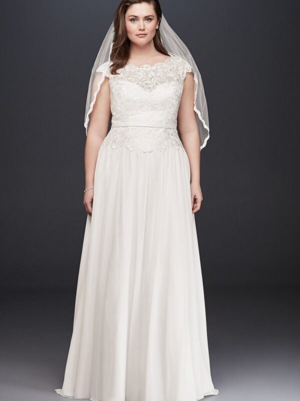 Illusion Lace and Chiffon Plus Size Wedding Dress Collection 9WG3851