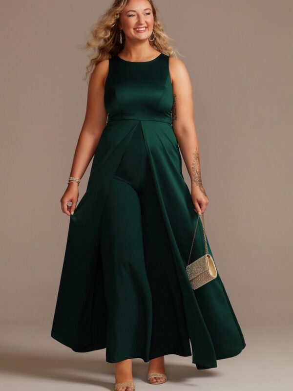 Crepe Jumpsuit with Satin Overskirt AP1D104581