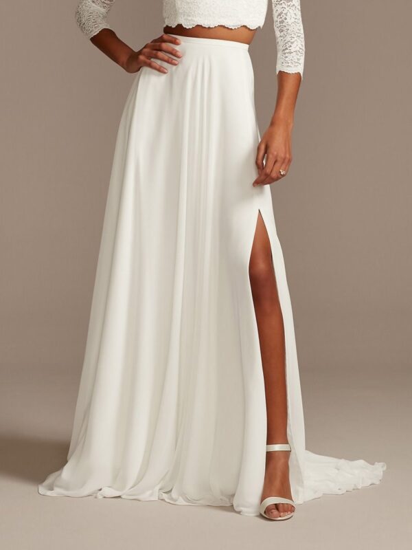 Chiffon Wedding Separates Circle Skirt with Slit DS150827