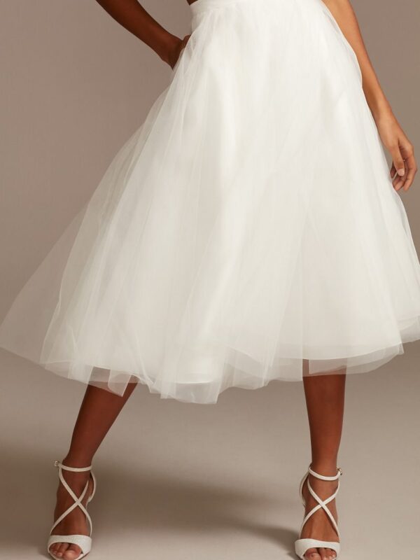 Tulle Wedding Separates Midi Skirt with Pockets DS150831