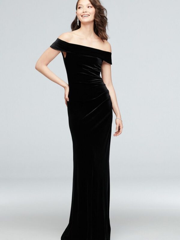 Velvet Off-the-Shoulder Dress DS270043