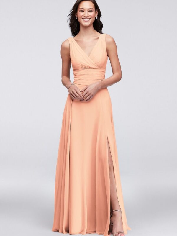 Surplice Tank Long Chiffon Bridesmaid Dress F19831