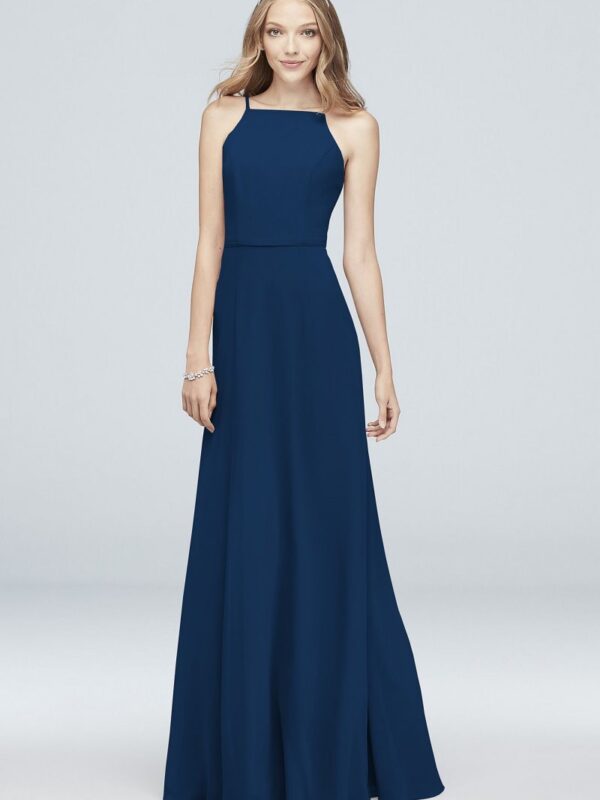 High-Neck Chiffon Bridesmaid Dress F19936