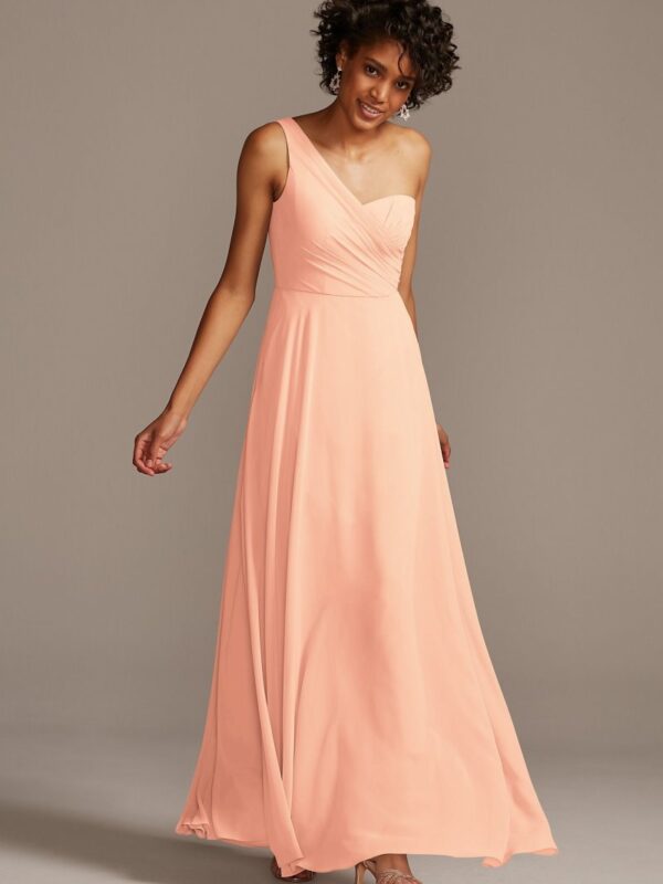 One-Shoulder Full Skirt Bridesmaid Dress F20062