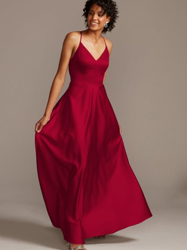 Spaghetti Strap Satin A-Line Bridesmaid Dress F20131