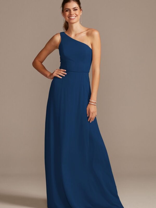 Simple Chiffon One-Shoulder Bridesmaid Dress F20163