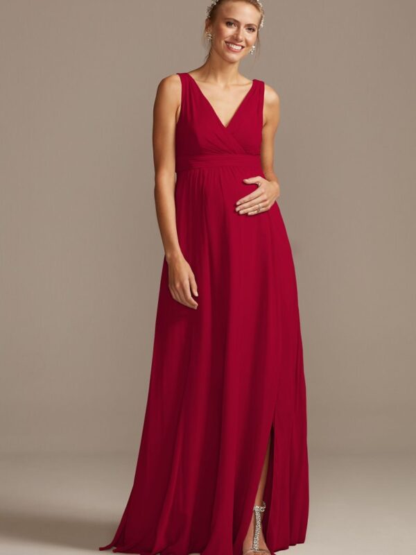 Pleated Tank Chiffon Maternity Bridesmaid Dress F20166