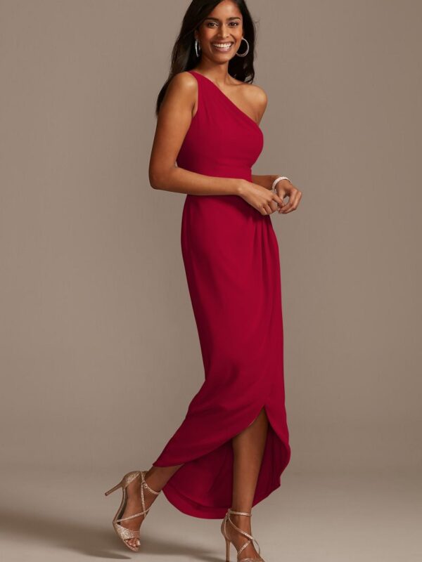 One Shoulder Chiffon Tulip Hem Bridesmaid Dress F20233