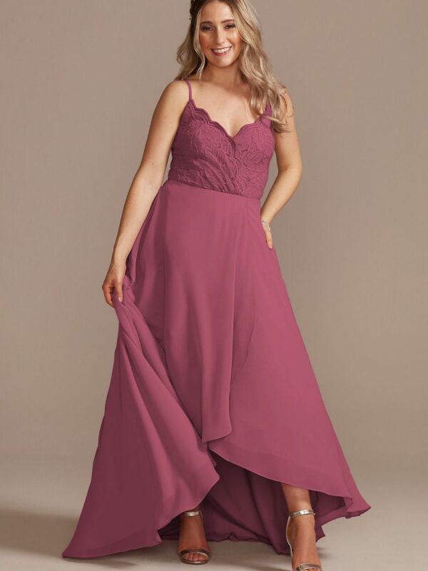 Lace Chiffon High-Low Bridesmaid Dress F20360