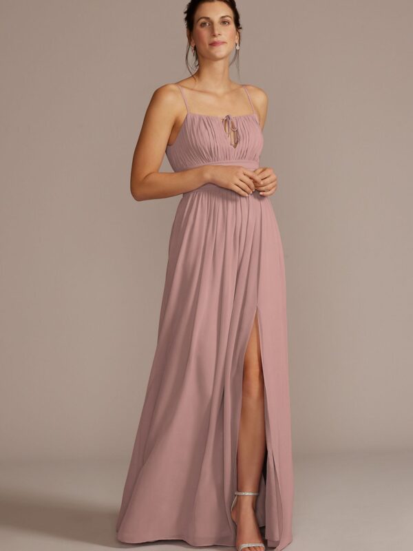 Chiffon Gathered Bodice Bridesmaid Dress F20476