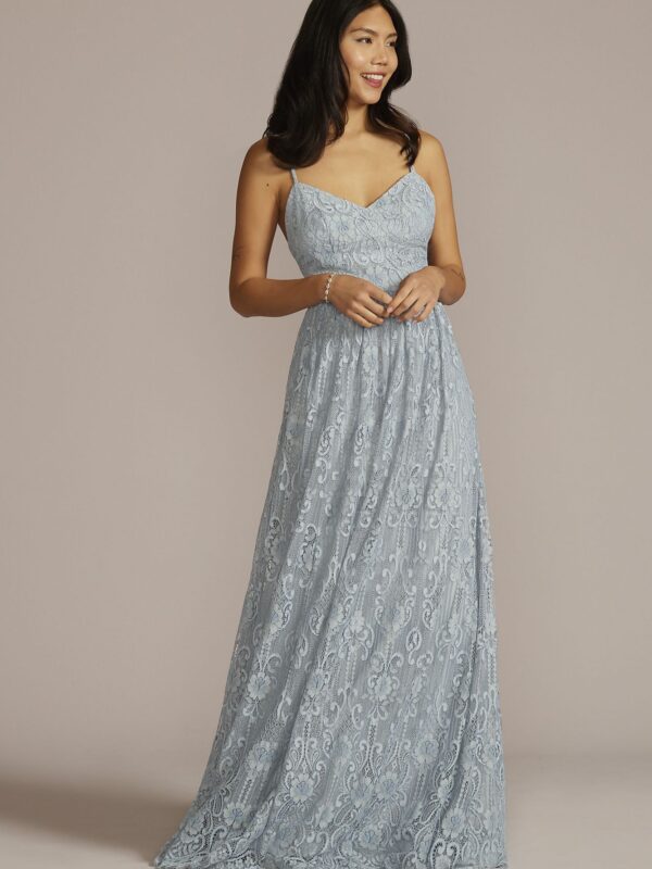 Lace Spaghetti Strap Bridesmaid Dress F20478