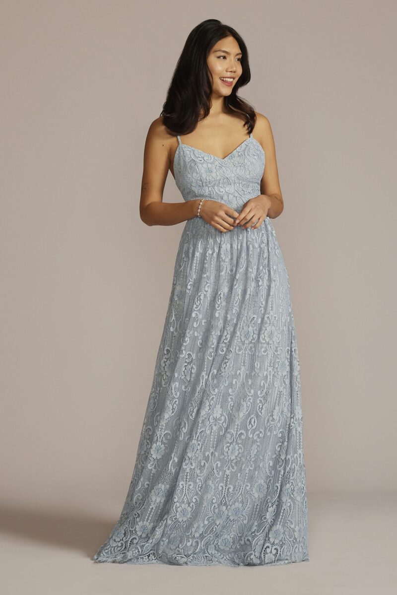 Lace Spaghetti Strap Bridesmaid Dress F20478