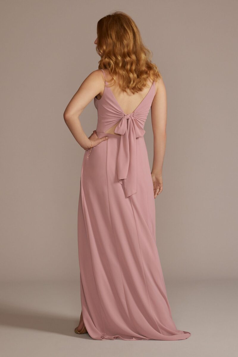 Chiffon Spaghetti Strap Bridesmaid Dress F20497