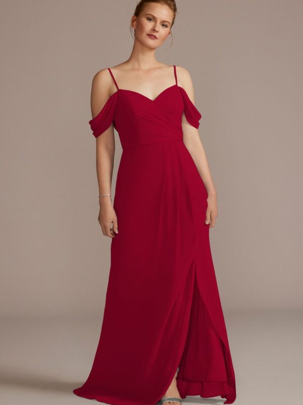 Chiffon Off-the-Shoulder Bridesmaid Dress F20509