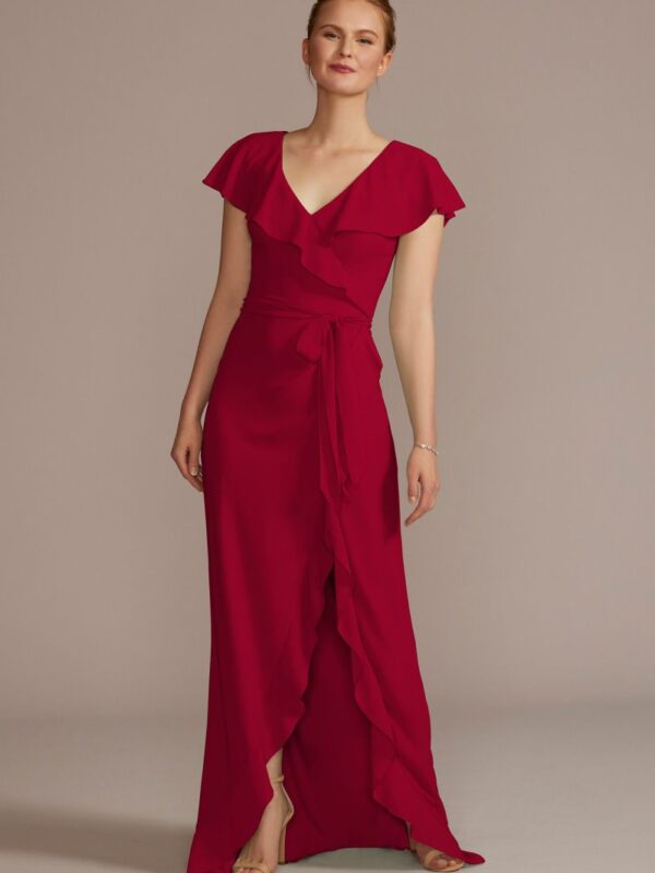 Chiffon High-Low Ruffle Bridesmaid Dress F20511