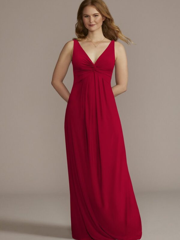 Jersey Bridesmaid Dress with Twist Tank Bodice F20525