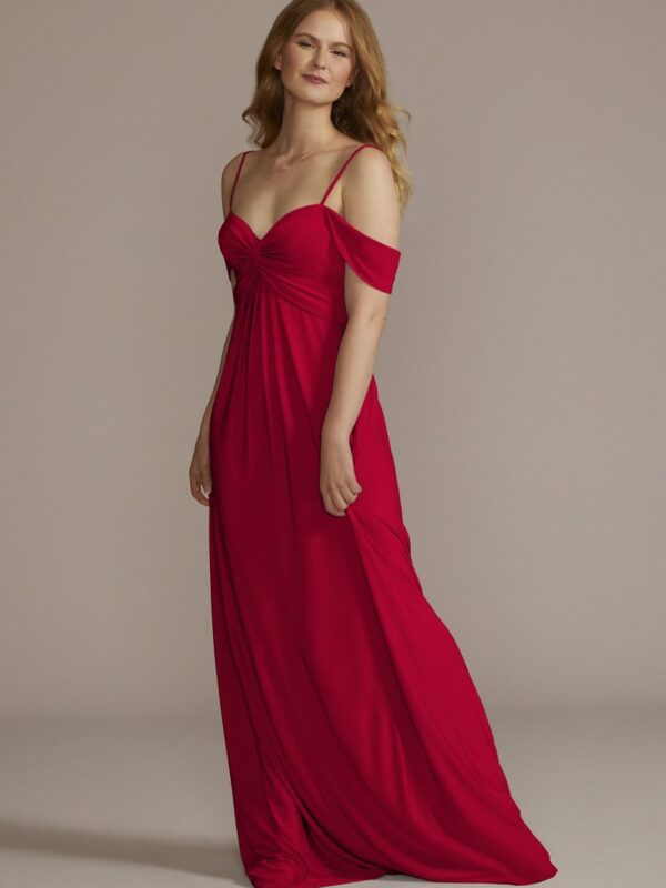 Jersey Twist Knot Empire Waist Bridesmaid Dress F20537