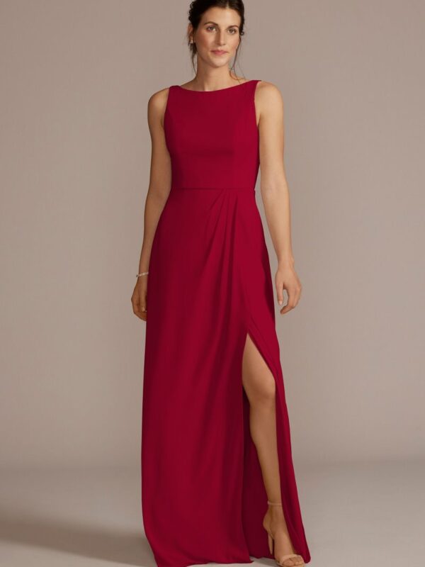 Chiffon Sleeveless Tie-Back Bridesmaid Dress F20555