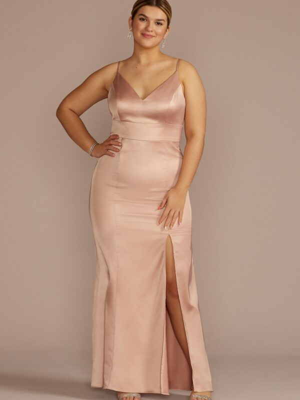 Stretch Satin Spaghetti Strap Bridesmaid Dress F20675