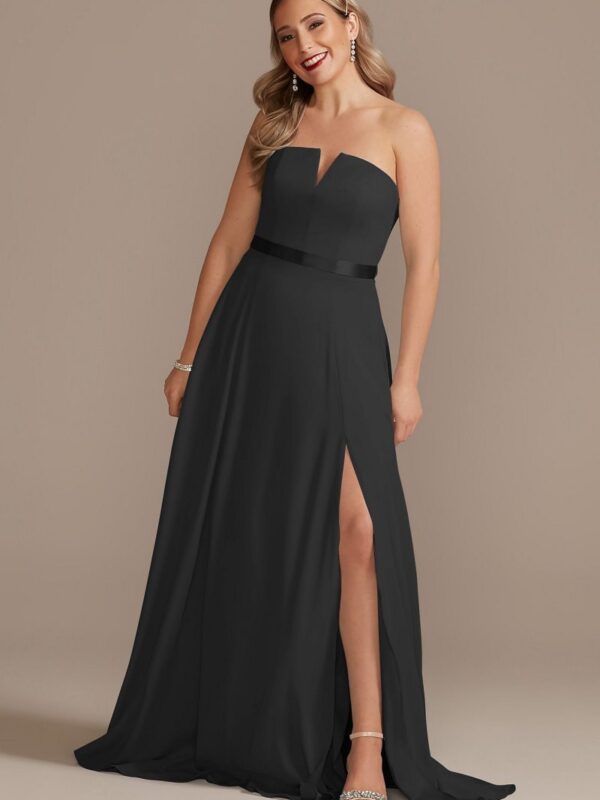 Georgette V-Wire Bridesmaid Dress with Corset Back GS290021