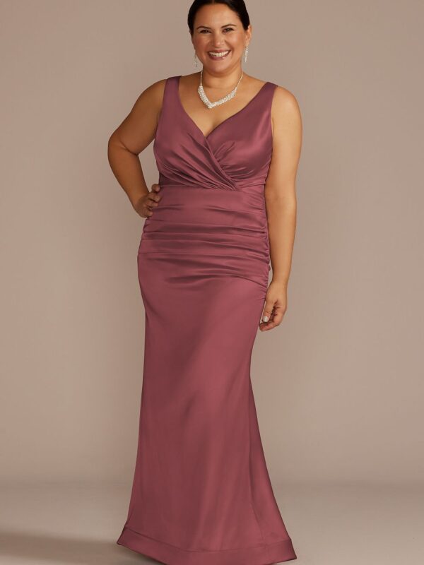 Stretch Satin Ruched Mermaid Bridesmaid Dress GS290139