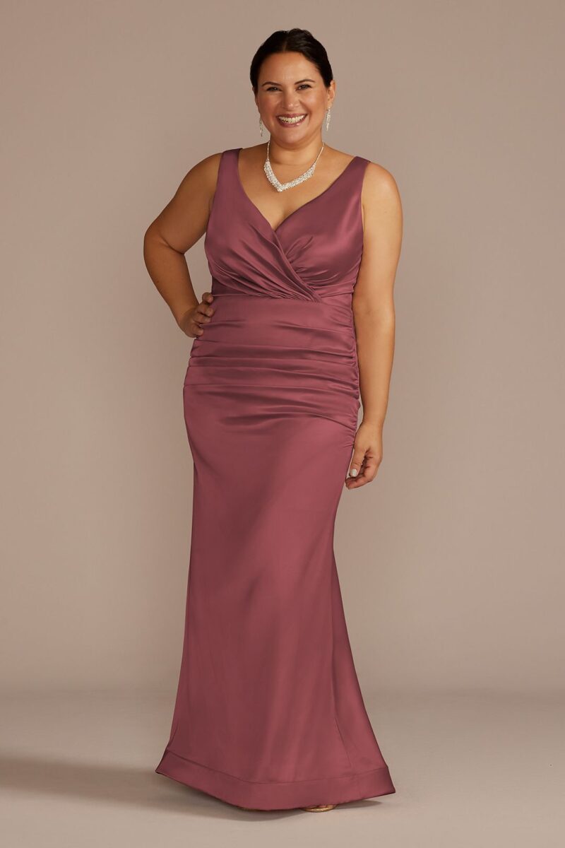 Stretch Satin Ruched Mermaid Bridesmaid Dress GS290139