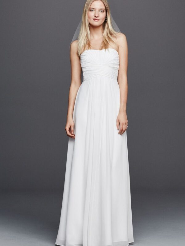 Chiffon Wedding Dress with Strapless Ruched Bodice INT15555