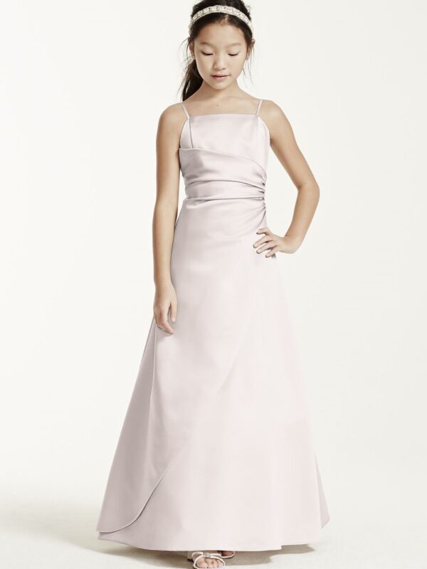 Long Satin Ball Gown with Side Ruching JB1675