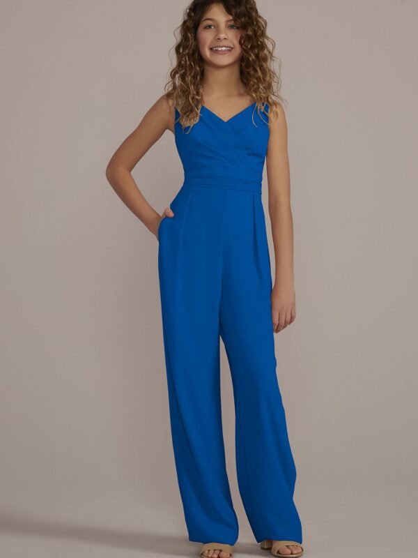 Junior Bridesmaid Tie-Back Chiffon Jumpsuit JB9948