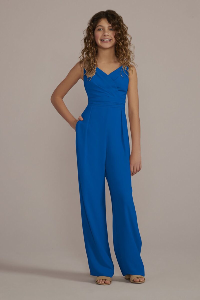 Junior Bridesmaid Tie-Back Chiffon Jumpsuit JB9948