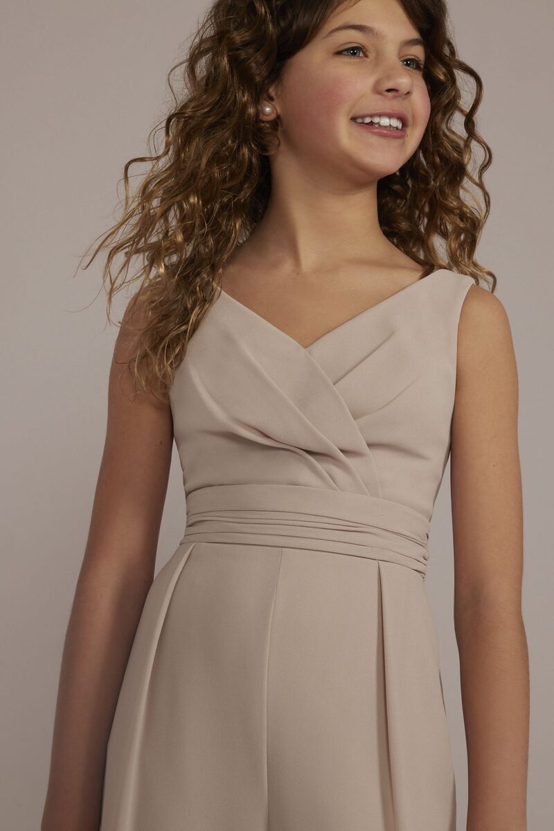 Junior Bridesmaid Tie-Back Chiffon Jumpsuit JB9948