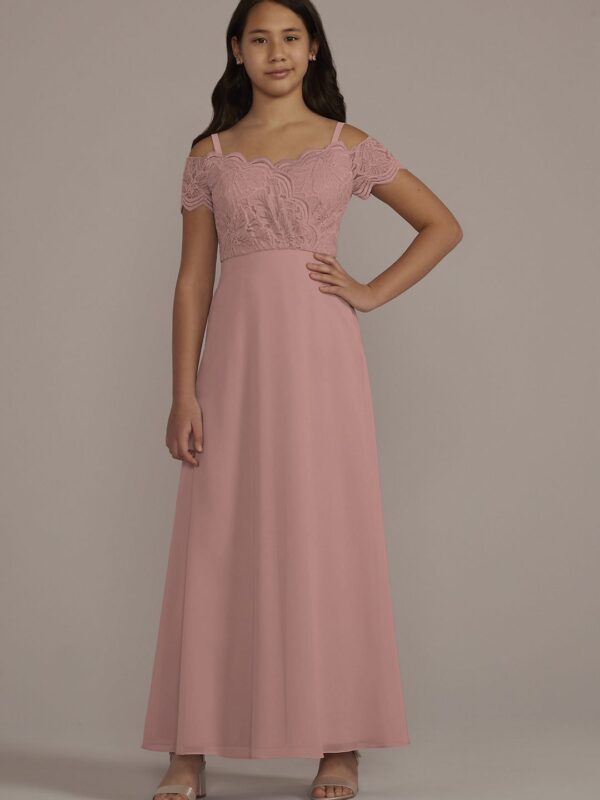 Stretch Lace Chiffon Junior Bridesmaid Dress JB9951