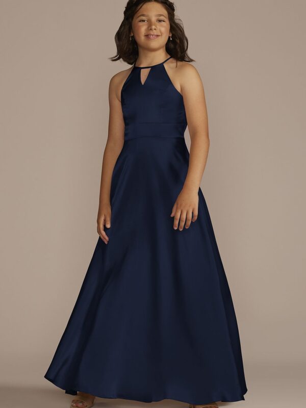 Charmeuse High-Neck Junior Bridesmaid Dress JB9955