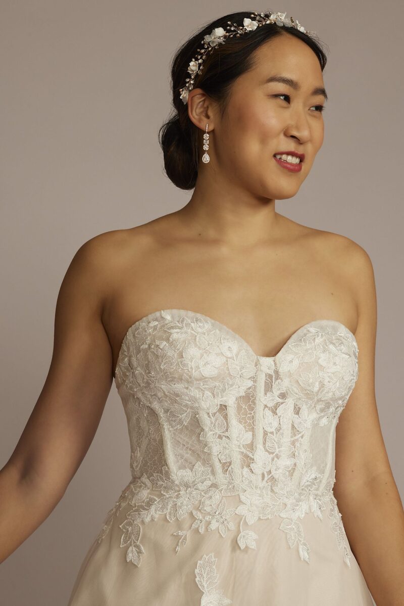 Removable Sleeve Corset Wedding Dress MS251264