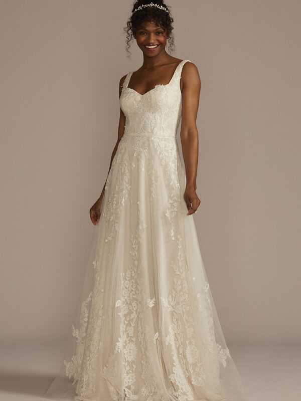 Sweetheart Tank Lace Applique A-Line Wedding Dress MS251267